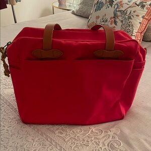 Filson Red zip tote